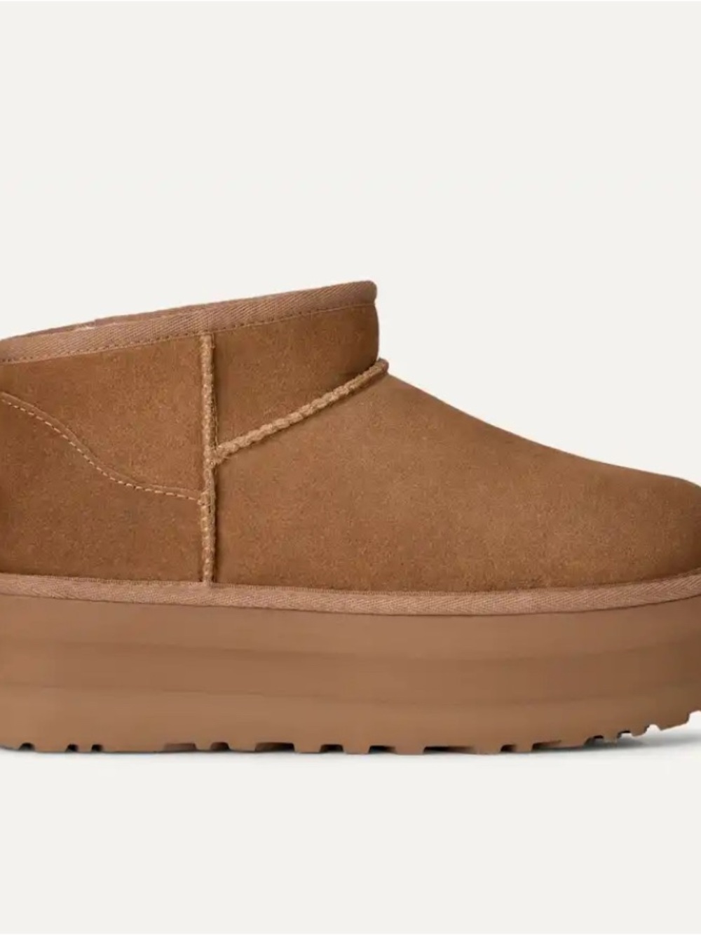 UGG Women's Suede Platform Ankle Boot in Chestnut Brown